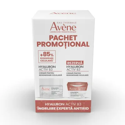 Pachet Cremă pentru regenerare celulara Hyaluron Activ B3, 50 ml + Rezervă, 50 ml, Avene