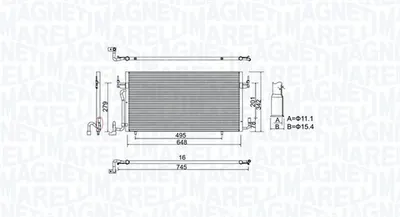 Radiator Ac Condensator Potrivit Citroen Berlingo, Berlingo Minivan, Xsara; Peugeot Partner, Partner Minivan 1.8d 1.9d 2.0d 06.96-12.15