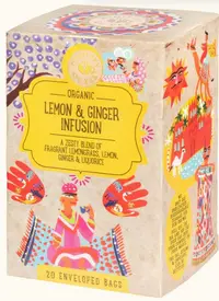 Infuzie de ceai organic cu lămâie și ghimbir, 20 de pliculețe, Ministry of Tea