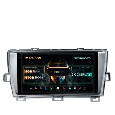 Navigatie 2K Toyota Prius (2009-2014), Android, S-Quadcore 4GB RAM + 64GB ROM, 9.5 Inch - AD-BGS90042K+AD-BGRKIT089-S