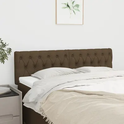 vidaXL Tăblii de pat, maro închis, 144x7x78/88 cm, textil