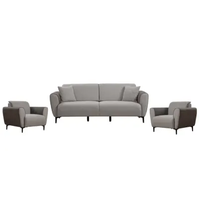 Set AREN 3-1-1, canapea extensibila 3 locuri si 2 fotolii fixe, gri