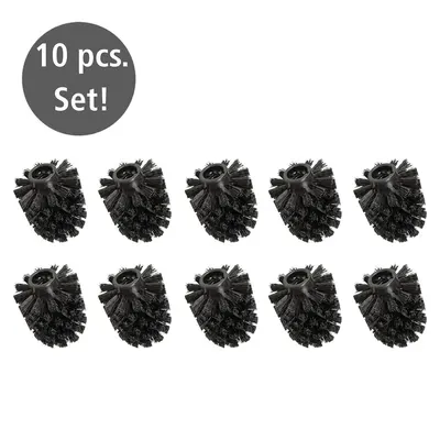 Set de capete pentru peria WC negru 10 buc. din plastic Ø8cm – Wenko