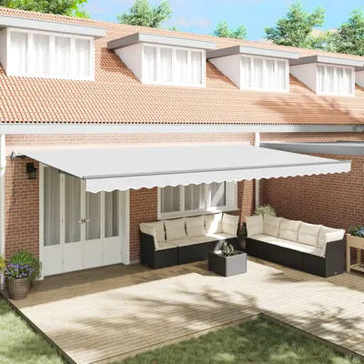 Marchiza retractabila automata Gossi alb 600x300 cm, tesatura de schimb pentru marchiza Gossi pentru cadru de 6x3 m alb