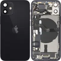 Capac Baterie Apple iPhone 12 mini, Cu Carcasa Mijloc, Full Parts, Negru, Swap