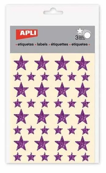 Set stickere APLI - Stelute, praf de stele mov, 3 file
