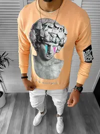 Bluza barbati portocalie slim fit K404 P19-2.2