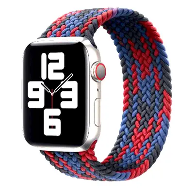 Curea Solo Loop, Compatibila cu Apple Watch. Elastica, Rosu/Albastru/Negru - 44/45/46/49 mm , Mica Engros
