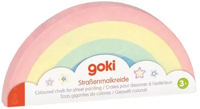 Cretă de asfalt Goki - Curcubeu, 5 culori