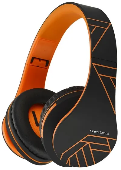 Căști wireless PowerLocus - P2, negre/ portocalii