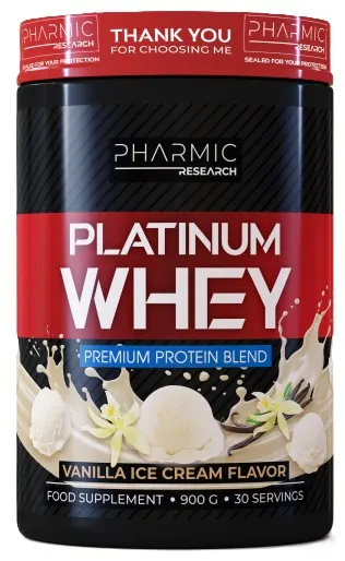 Platinum Whey, înghețată de vanilie, 900 g, Pharmic Research