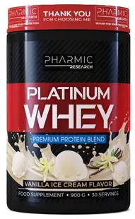 Platinum Whey, înghețată de vanilie, 900 g, Pharmic Research