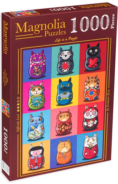 Puzzle Magnolia din 1000 de piese - Pisici matrioșca