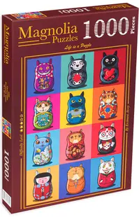 Puzzle Magnolia din 1000 de piese - Pisici matrioșca