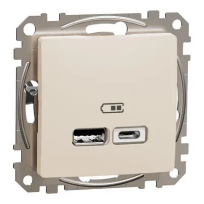 Sedna Design, Priza incarcare USB A+C, 2.4A, bej