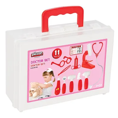 Set medic pentru copii din 11 piese Pilsan - Cu geantă, roz