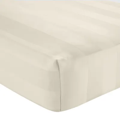 Cearceaf crem din satin cu elastic 90x190 cm So Soft Satin Stripe – Catherine Lansfield