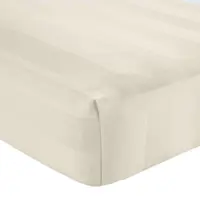 Cearceaf crem din satin cu elastic 90x190 cm So Soft Satin Stripe – Catherine Lansfield