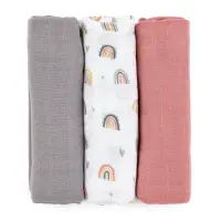 Petite&Mars Moussy scutece textile Rose Rainbows 68 x 68 cm 3 buc