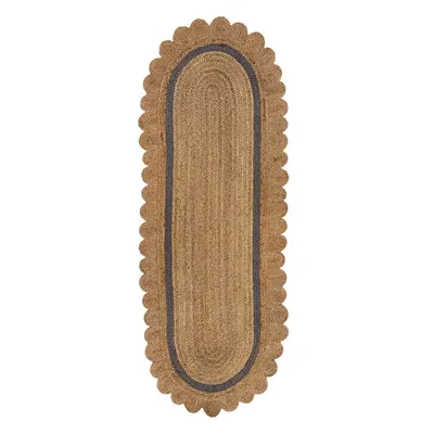 Covor tip traversă gri/în culoare naturală țesut manual din iută 80x230 cm Grace Grey – Flair Rugs