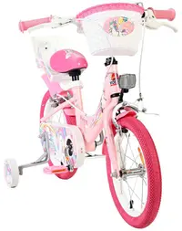 Bicicletă pentru copii cu roți ajutătoare E&L cycles Volare - Unicorn, 14'', roz