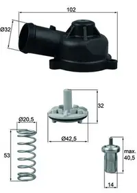 Termostat lichid racire (83 C, in carcasa) potrivit AUDI A1, A3, TT; SEAT ALTEA, ALTEA XL, CORDOBA, IBIZA III, IBIZA IV, IBIZA IV SC, LEON, TOLEDO III, TOLEDO IV 1.4-2.0 05.06-05.22
