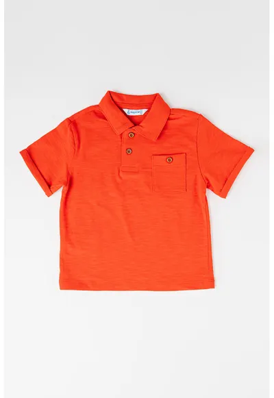 Tricou polo din amestec de bumbac - Rosu