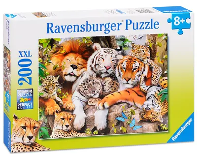 Puzzle Ravensburger din 200 XXL de piese - Familia pisicilor