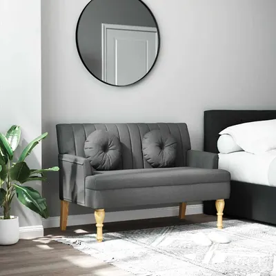 vidaXL Banchetă cu perne, gri închis, 113x64,5x75,5 cm, textil