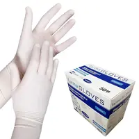 Manusi chirurgicale din latex pudrate Albe - 50 perechi