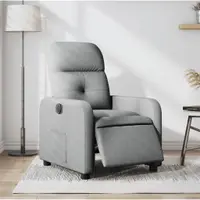 Gossi fotoliu rabatabil electric, gri deschis, textil