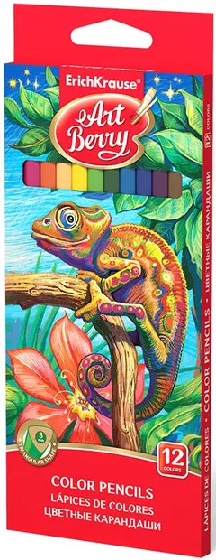 Erich Krause Art Berry Creioane colorate triunghiulare - 12 culori