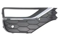 Grila ventilatie bara fata dreapta potrivit VW AMAROK 2H 2016-2022 - (cu dungi crom, cu orificii lampa ceata, plastic, negru)