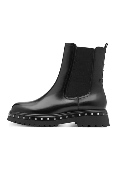 Ghete Chelsea de piele si piele ecologica - Negru