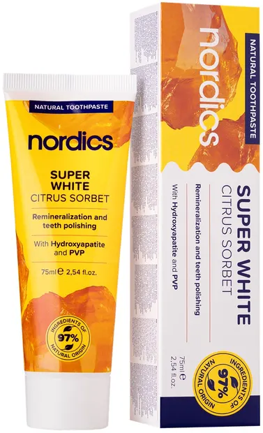 Nordics Pastă de dinți bio Super White, 75 ml
