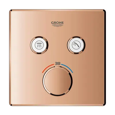 Unitate comanda Grohe SmartControl Cube, aparenta, termostat, 3 iesiri, necesita valva, mat, cupru, 29126DL0