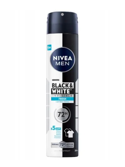 Nivea Spray deodorant barbati 200 ml Invisible B&W Fresh