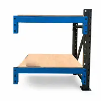 Prelungire pentru masa de lucru industriala cu placaj L1000 x D600 x H1000mm-1000kg/nivel GRAY &amp; BLUE