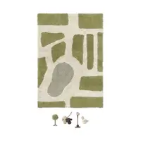 Covor de joacă pentru copii verde-crem din bumbac 90x130 cm Hyde Park – Lorena Canals