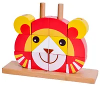 Puzzle din lemn cu cuburi Classic World - Leu