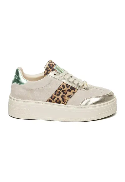 Pantofi sport Moxy low-cut cu platforma - Maro/Gri deschis