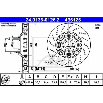 Disc frana ATE 24.0136-0126.2