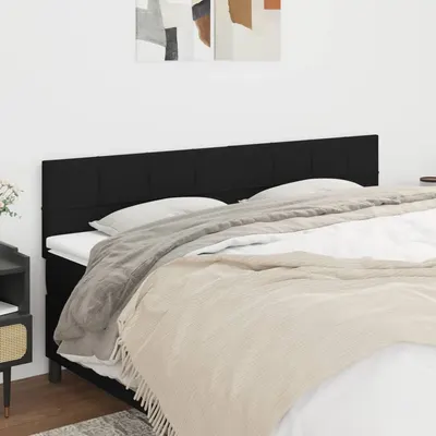 vidaXL Tăblii de pat, negru, 160x5x78/88 cm, textil