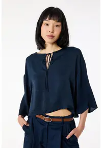 Bluza lejera vaporoasa - Albastru oceanic