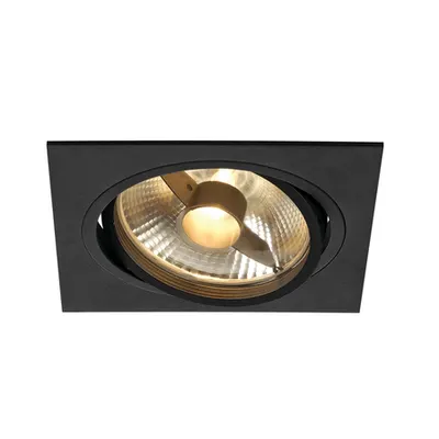 Spot incastrat, NEW TRIA 150 Ceiling lights GU10, black single-headed, QPAR111, square, matt black, max. 75W, incl. leaf springs