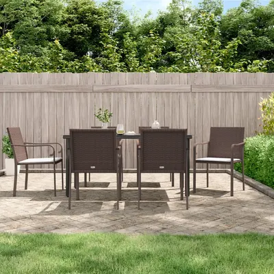 Gossi set mobilier de gradina cu perne, 7 piese, poliratan si otel
