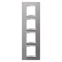 Placa ornament CProiector HORUS LUX international - IN METAL - 2+2+2+2 modul VERTICAL - BRUSHED STAINLESS STEEL - CProiector HORUS