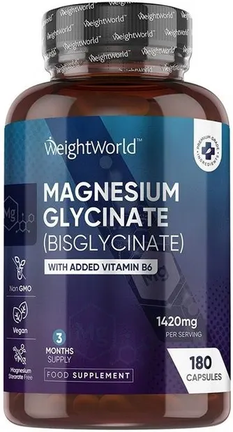 Magnesium Glycinate, 180 capsule, Weight World