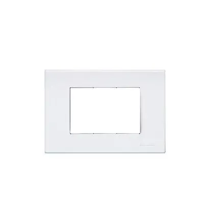 Placa ornament 3 module Alb Platinat Bticino