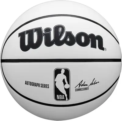 Minge de baschet Wilson - NBA Autograph Mini, mărimea 3, albă/maro